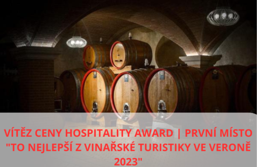 VÍTĚZ CENY HOSPITALITY AWARD  PRVNÍ MÍSTO TO NEJLEPŠÍ Z VINAŘSKÉ